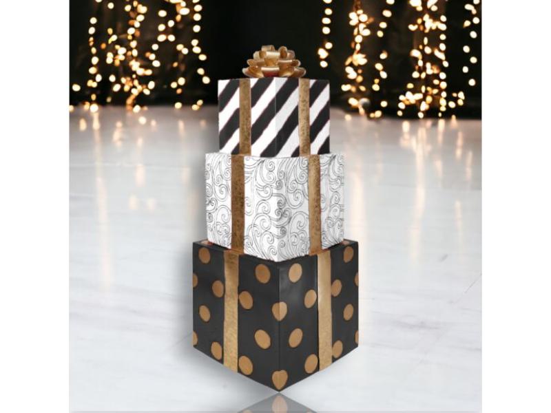 51" Deco Stacked Gift Boxes - Holiday Warehouse