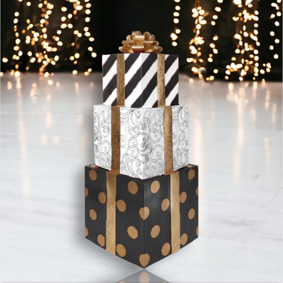 51" Deco Stacked Gift Boxes - Holiday Warehouse