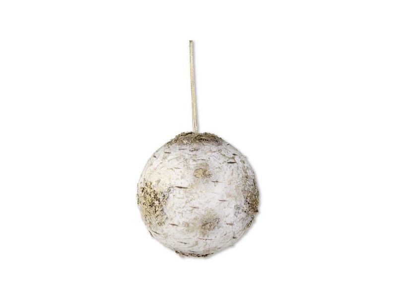 6.5" Round Gold Washed Birch Ball Ornament