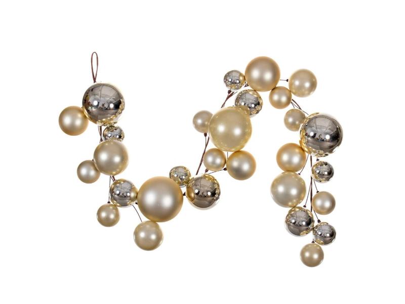 6' Champagne Ball Branch Garland - Holiday Warehouse