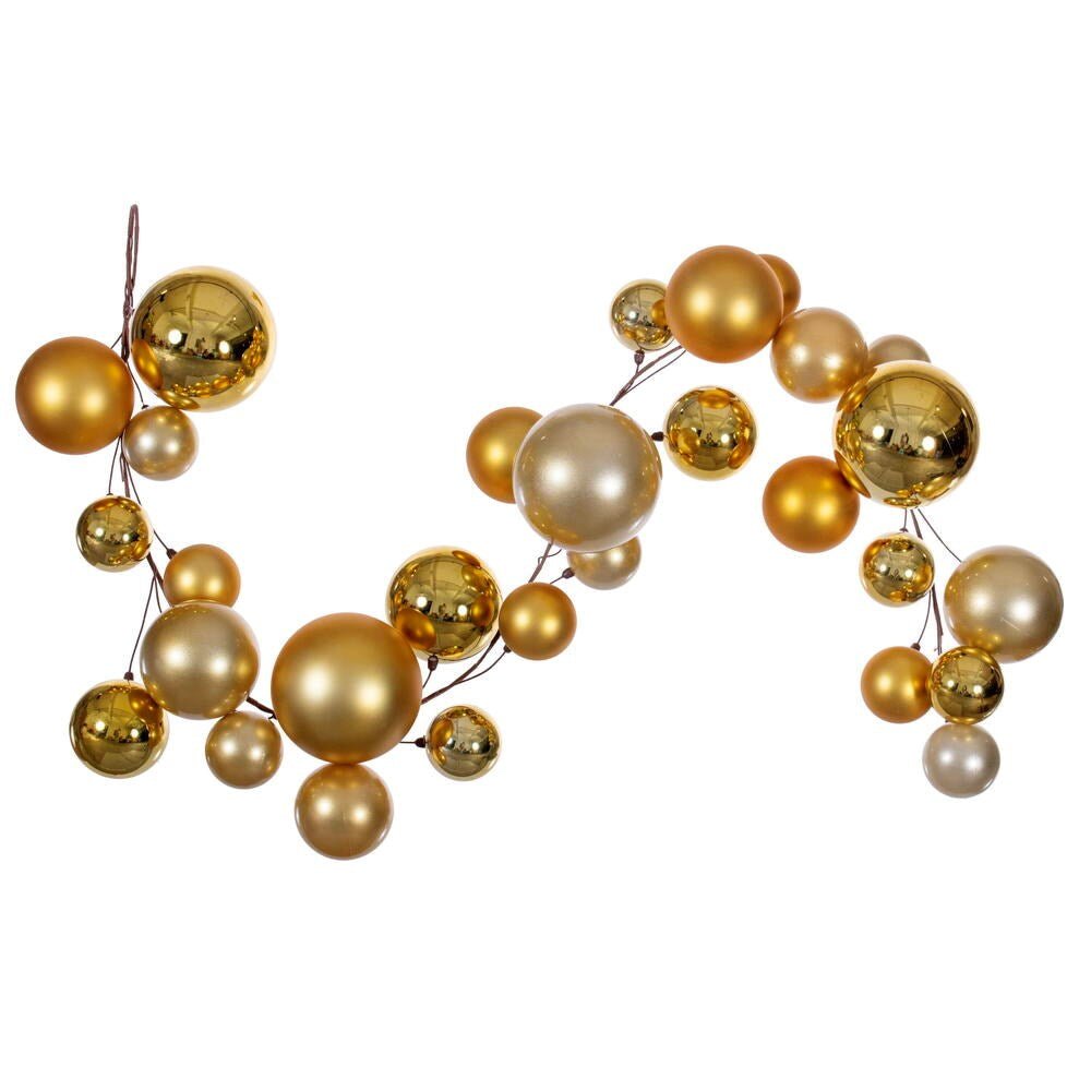 6' Gold Ball Branch Garland - Holiday Warehouse