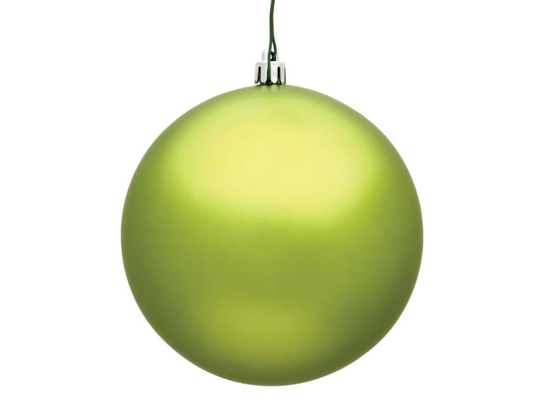 6" Lime Matte Ball Ornament 4pc - Holiday Warehouse