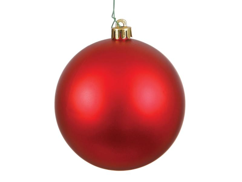 6" Red Matte Ball Ornament 4pc - Holiday Warehouse