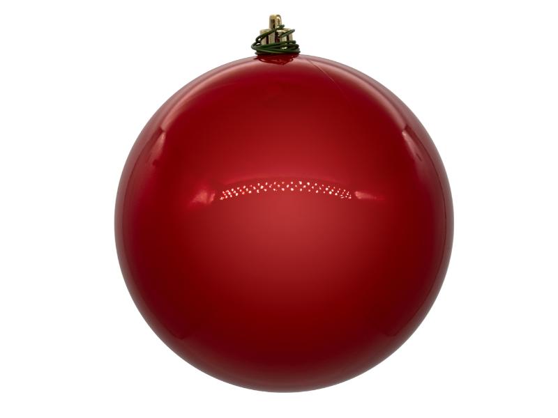 6" Red Pearl Ball Ornament 4pc - Holiday Warehouse