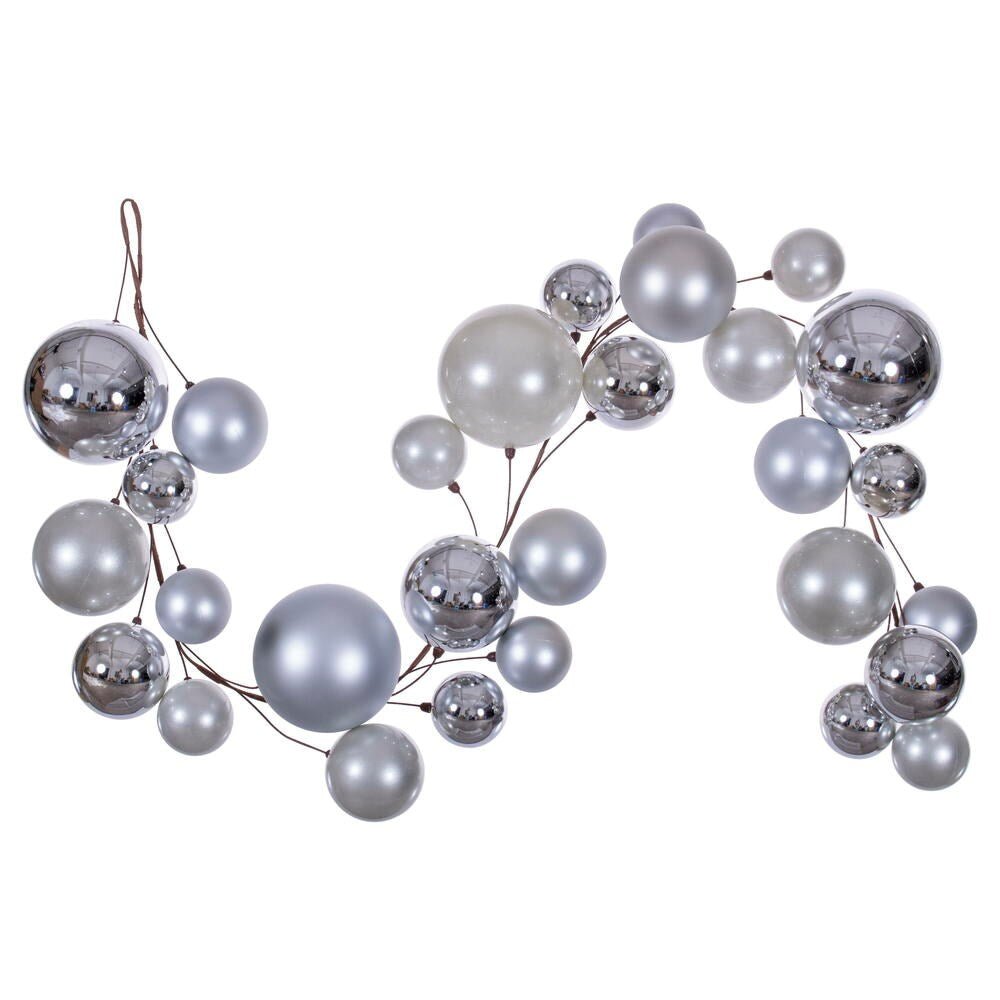 6' Silver Ball Branch Garland - Holiday Warehouse