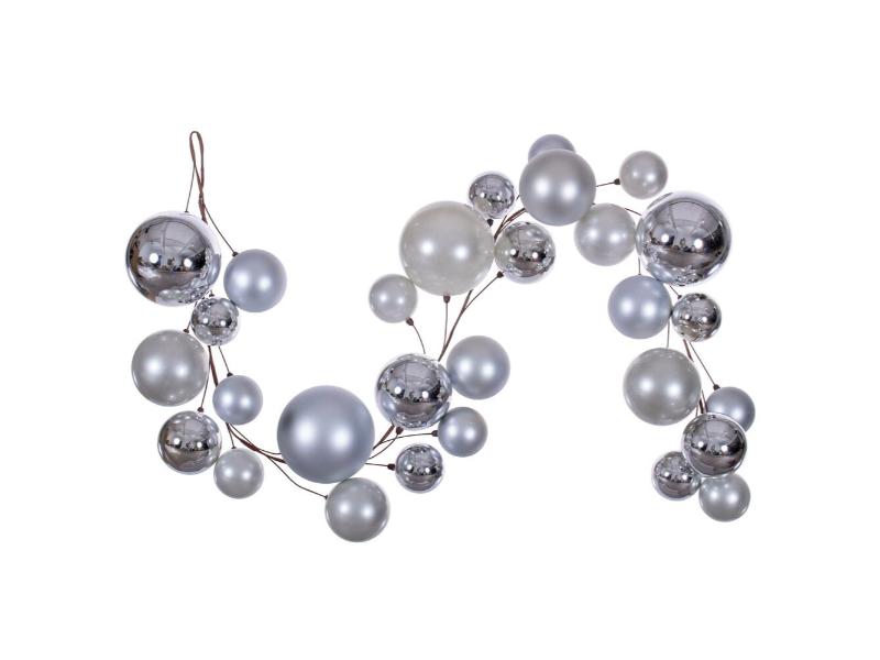 6' Silver Ball Branch Garland - Holiday Warehouse