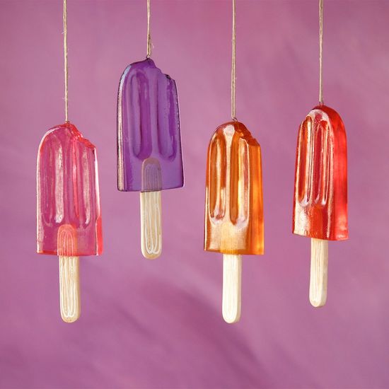 6" Translucent Licky Popsicle Ornaments 4pc Set - Holiday Warehouse