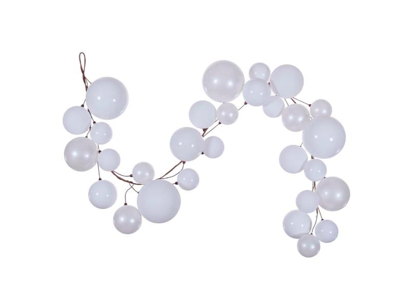 6' White Ball Branch Garland - Holiday Warehouse