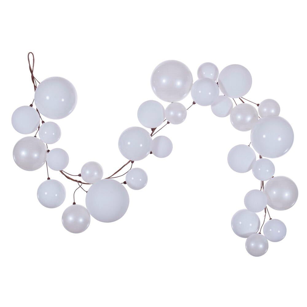 6' White Ball Branch Garland - Holiday Warehouse