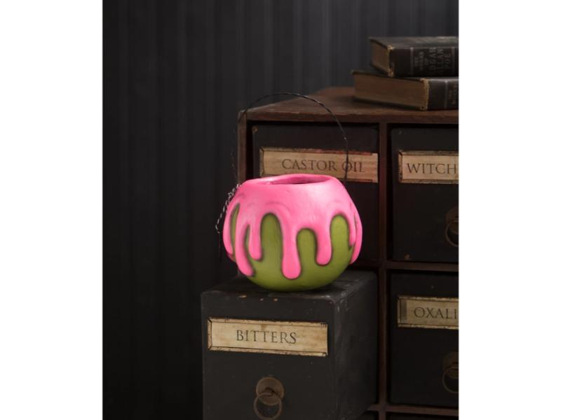 7" Green Apple With Pink Poison Bucket - Holiday Warehouse