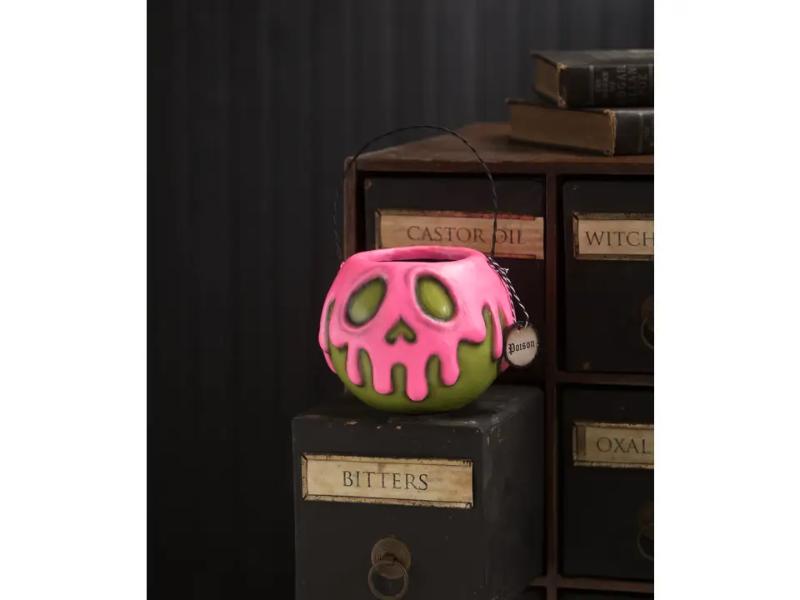 7" Green Apple With Pink Poison Bucket - Holiday Warehouse