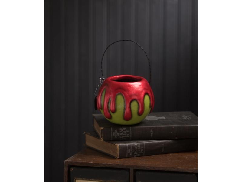 7" Green Apple With Red Poison Bucket - Holiday Warehouse