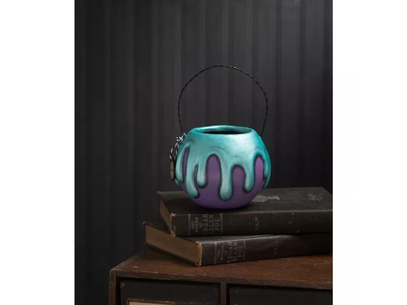 7" Purple Apple With Turquoise Poison Bucket - Holiday Warehouse