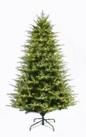 7.5' Holiday Pine Pre - Shaped Multicolor/Clear LED Tree - Holiday Warehouse