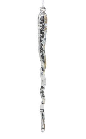 8" Glass Twisted Icicle by Jim Marvin 10pc - Holiday Warehouse