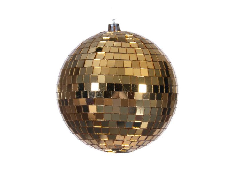 8" Gold Mirror Ball Ornament - Holiday Warehouse