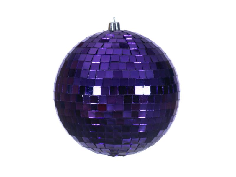 8" Purple Mirror Ball Ornament - Holiday Warehouse