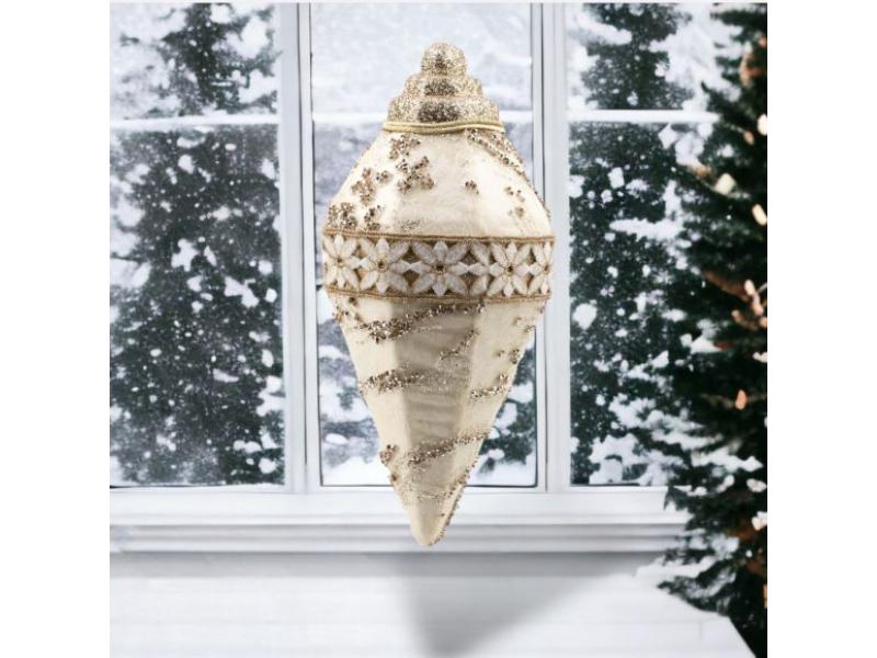 9" Winter Lace Ornament 6pc - Holiday Warehouse