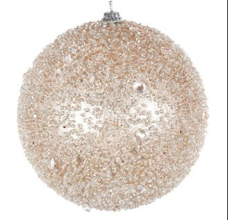 5" Champagne Gem Crusted Ball Ornament by Jim Marvin