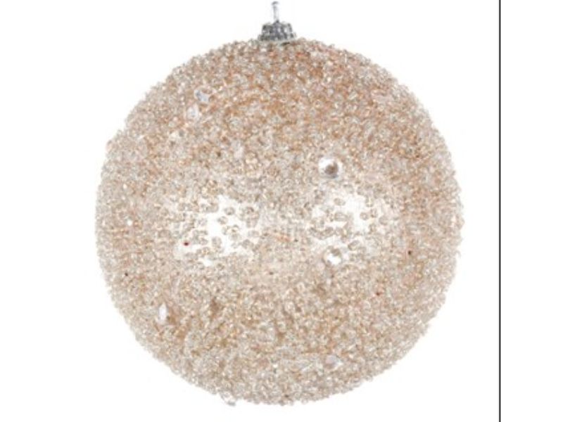 5" Champagne Gem Crusted Ball Ornament by Jim Marvin