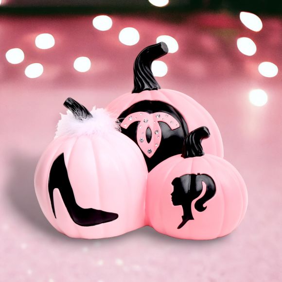 Boo Ville Pink Pumpkin Trio - Holiday Warehouse