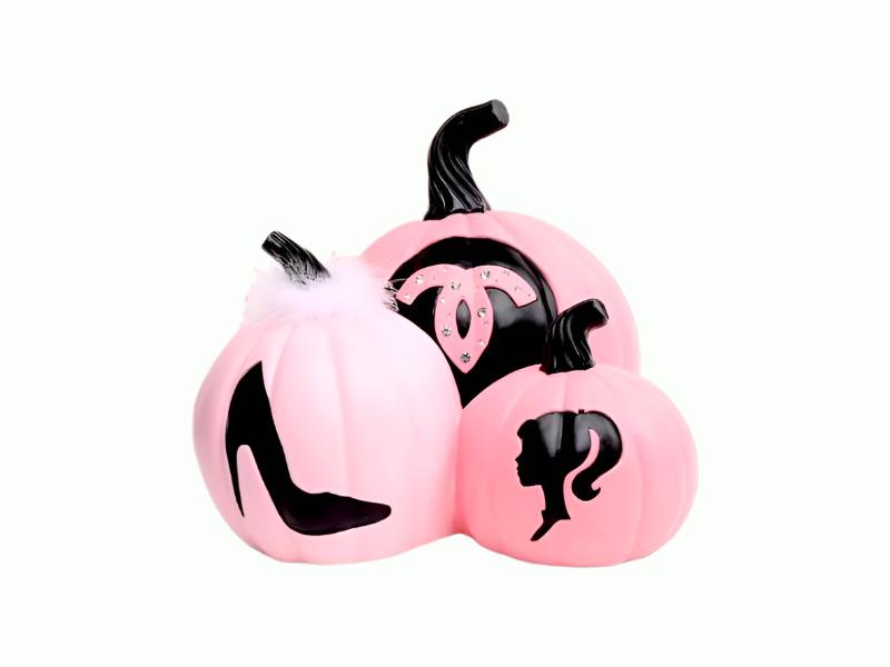 Boo Ville Pink Pumpkin Trio - Holiday Warehouse