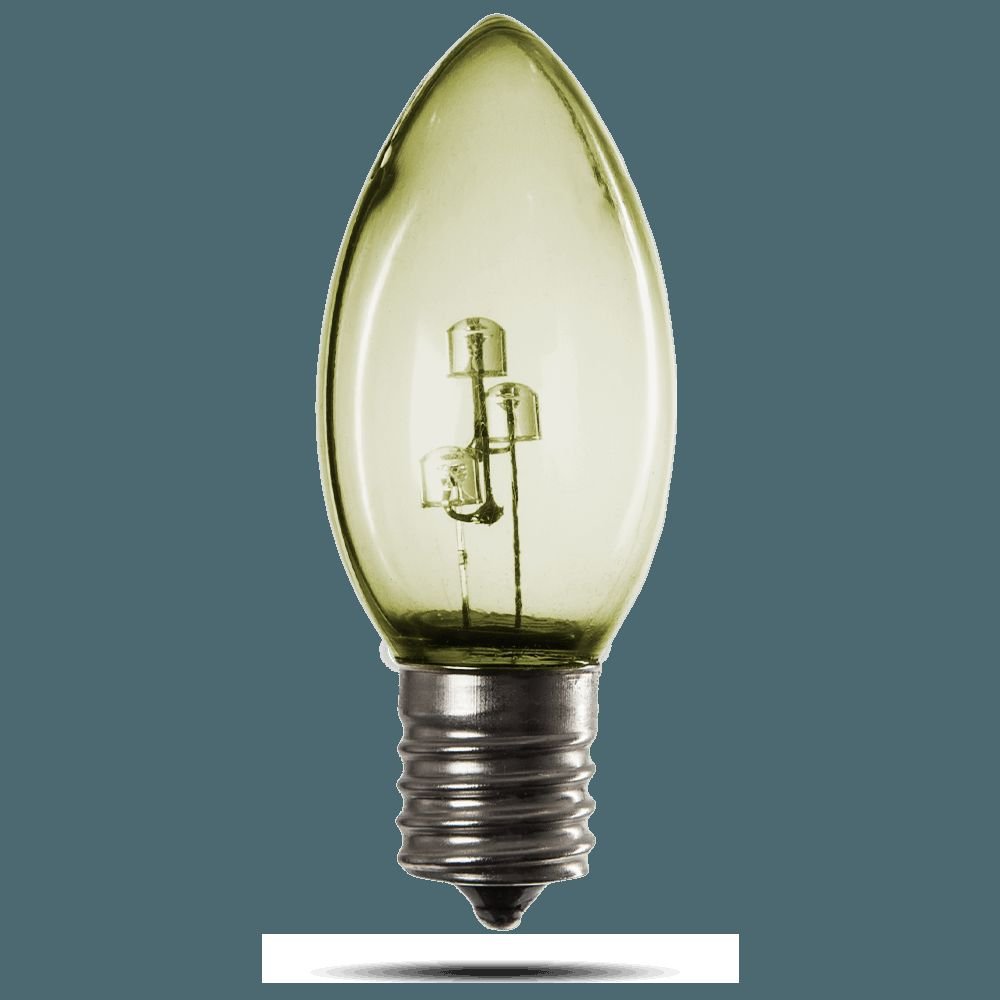 C9 LED Champagne Transparent Bulb 25/Box - Holiday Warehouse