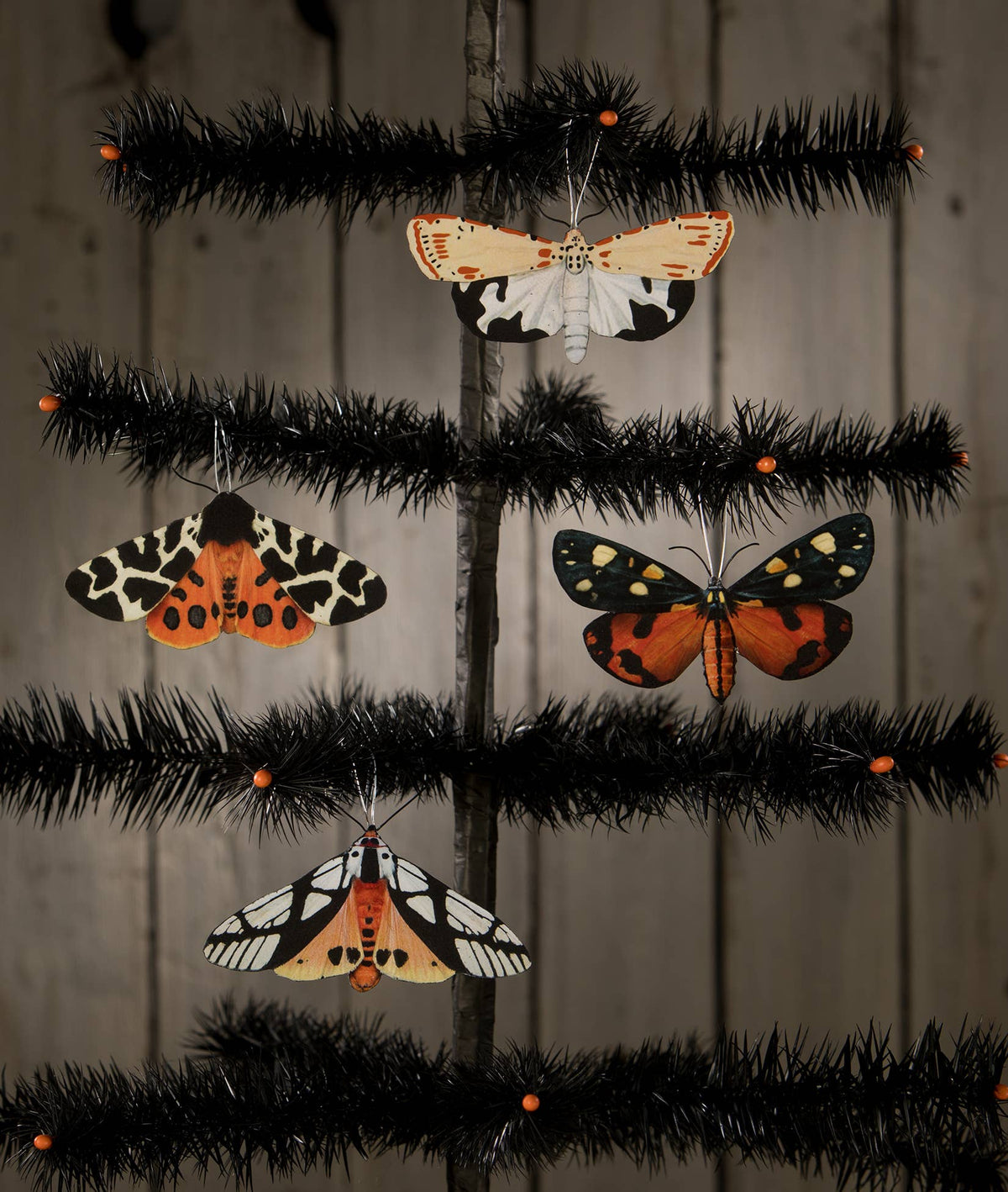 Halloween Moth Eclipse Ornaments 4pc - Holiday Warehouse