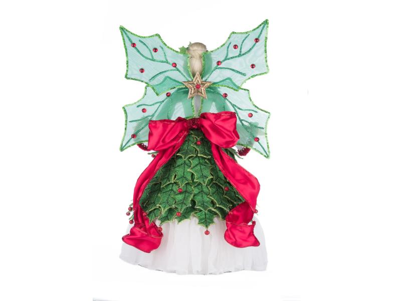 Holly Berry Fairy Tree Topper - Holiday Warehouse