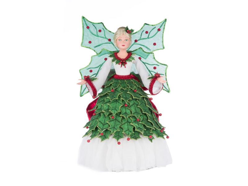 Holly Berry Fairy Tree Topper - Holiday Warehouse