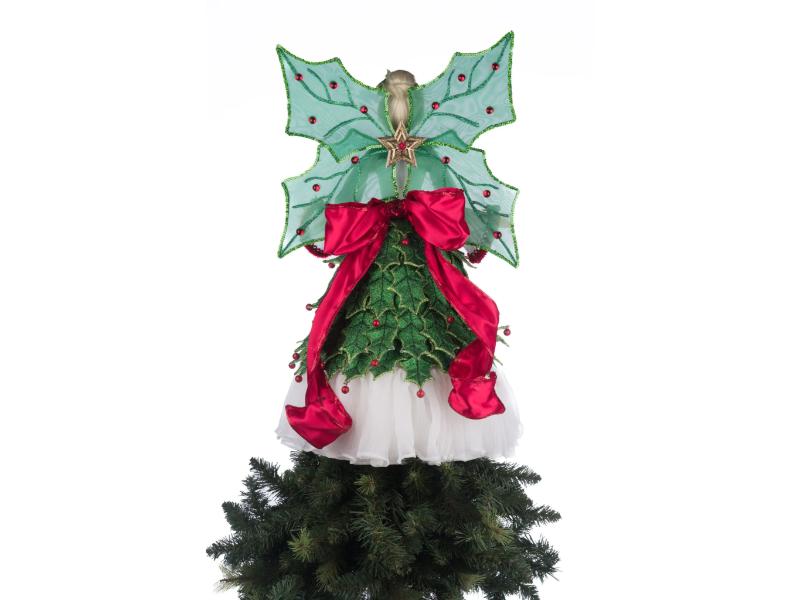 Holly Berry Fairy Tree Topper - Holiday Warehouse