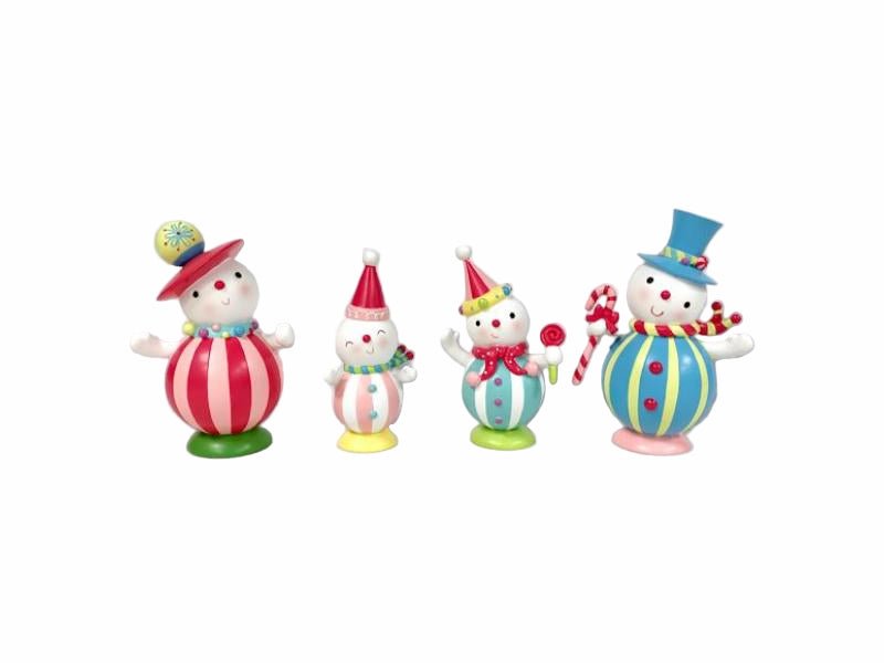 Set/4 Candy Snowman Family - Holiday Warehouse