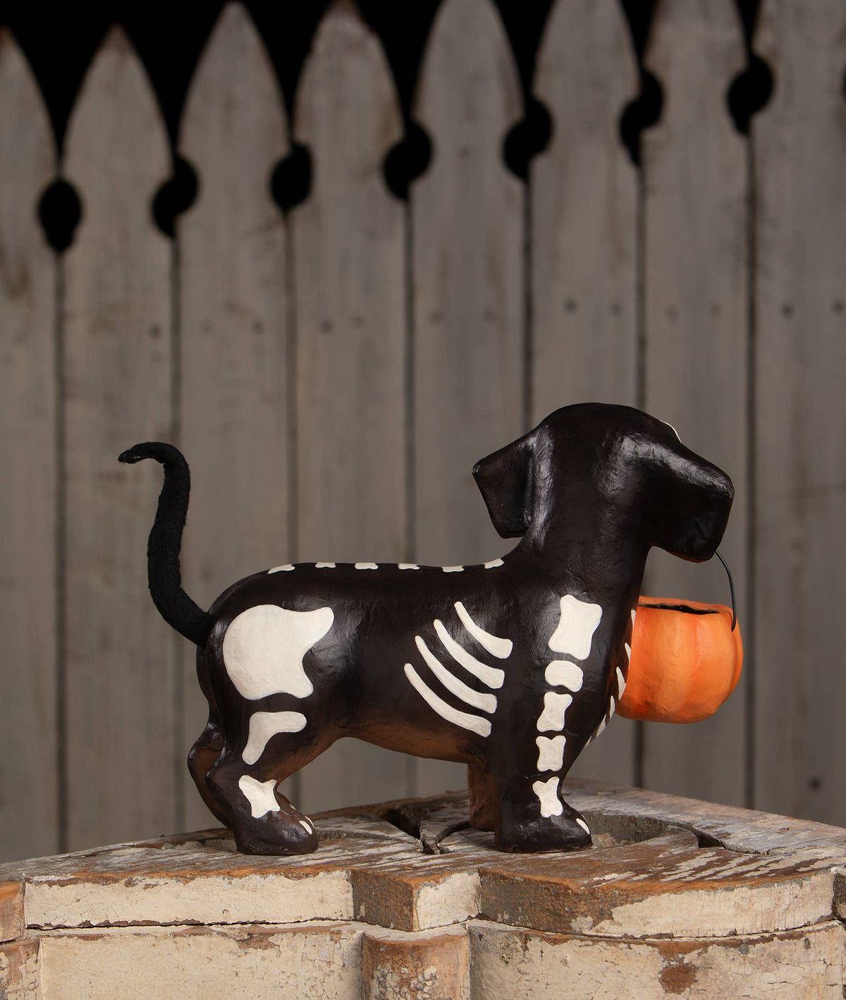 Skelly Pup Paper Mache - Holiday Warehouse