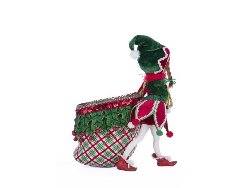 Winter Snowdrop Elf With Bag - Holiday Warehouse