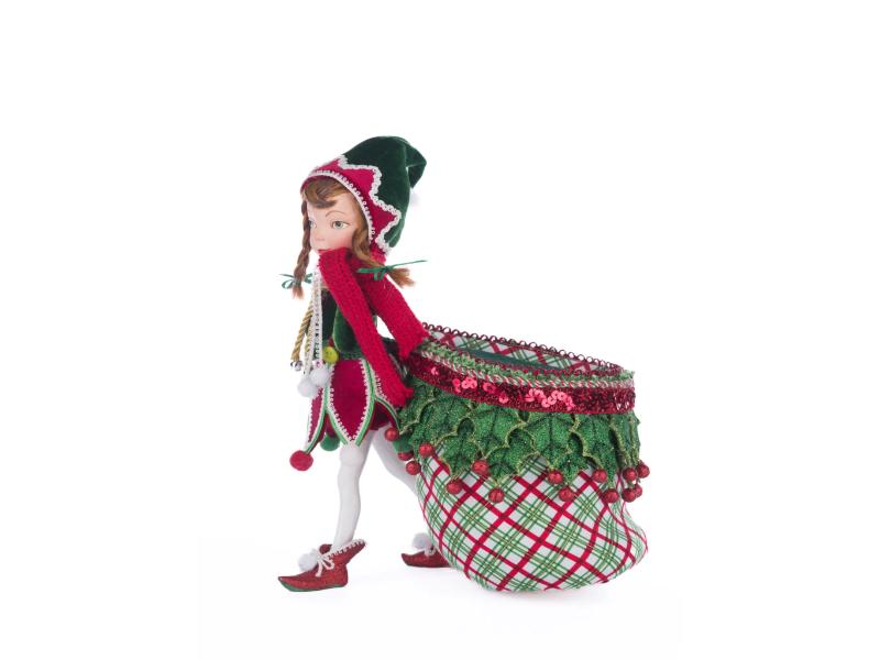 Winter Snowdrop Elf With Bag - Holiday Warehouse