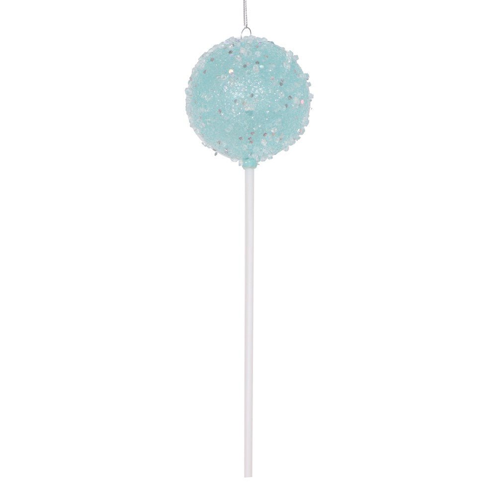 10" Blue Round Lollipop Ornament 3pc - Holiday Warehouse