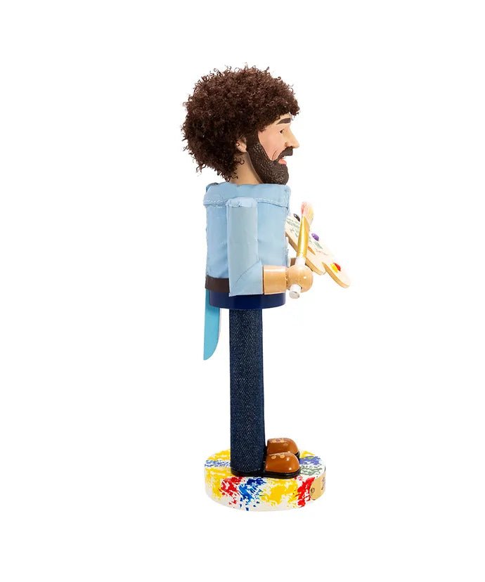 10" Bob Ross® With Palette Nutcracker - Holiday Warehouse