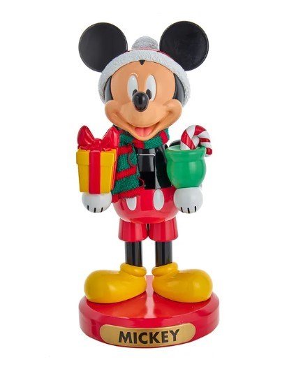 10" Disney© Mickey Mouse With Present Nutcracker - Holiday Warehouse