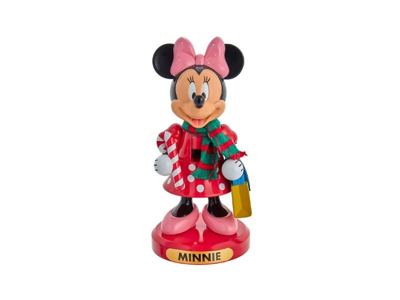 10" Disney© Minnie Mouse With Candy Cane Nutcracker - Holiday Warehouse
