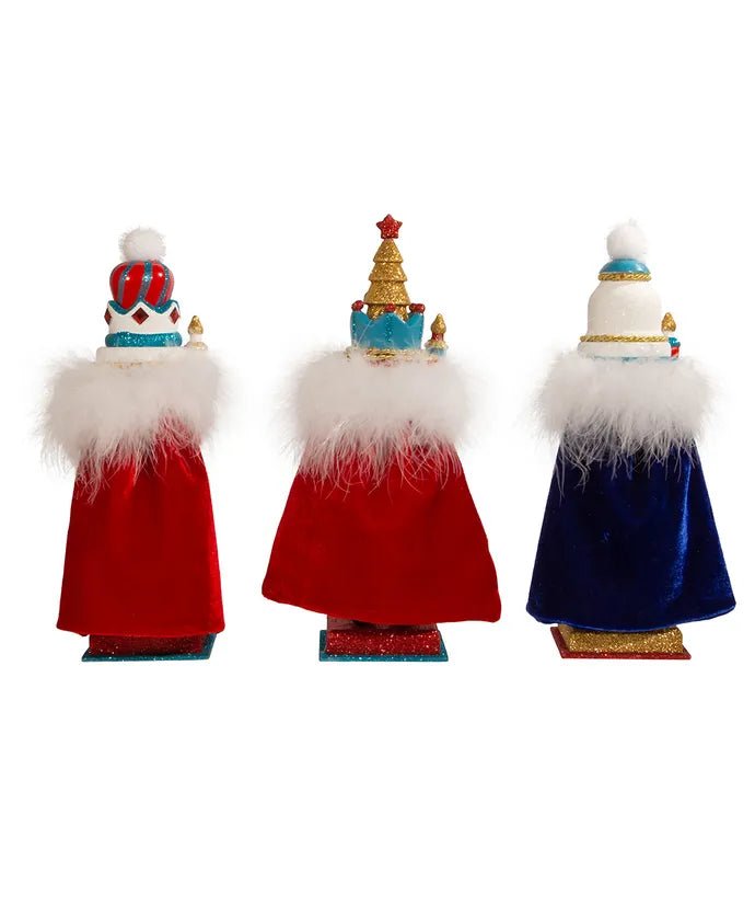 10" Hollywood Nutcrackers™ Red, White, Teal and Gold Soldier and King Nutcrackers - Holiday Warehouse
