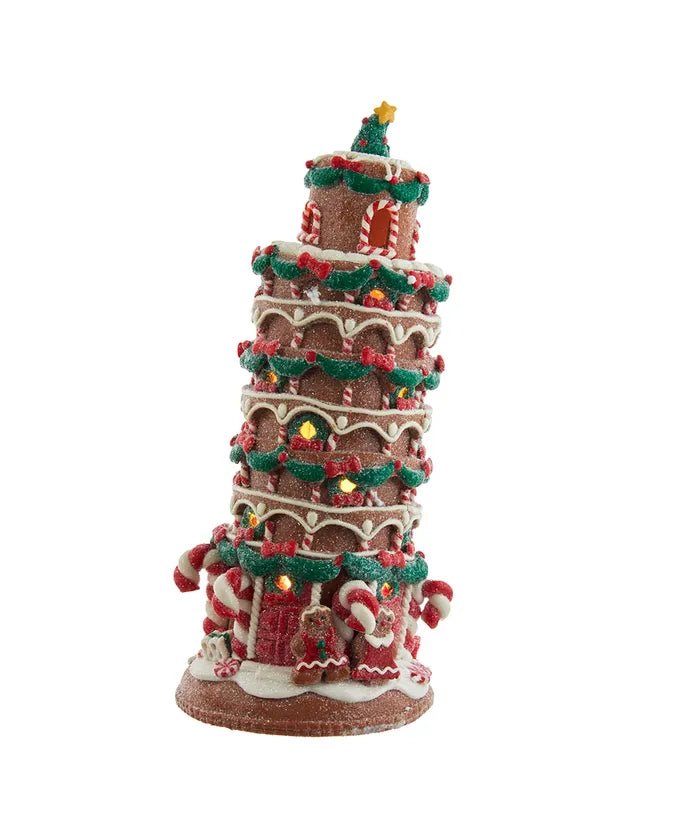 10" Pre-Lit Leaning Tower Of Pisa Table Piece - Holiday Warehouse