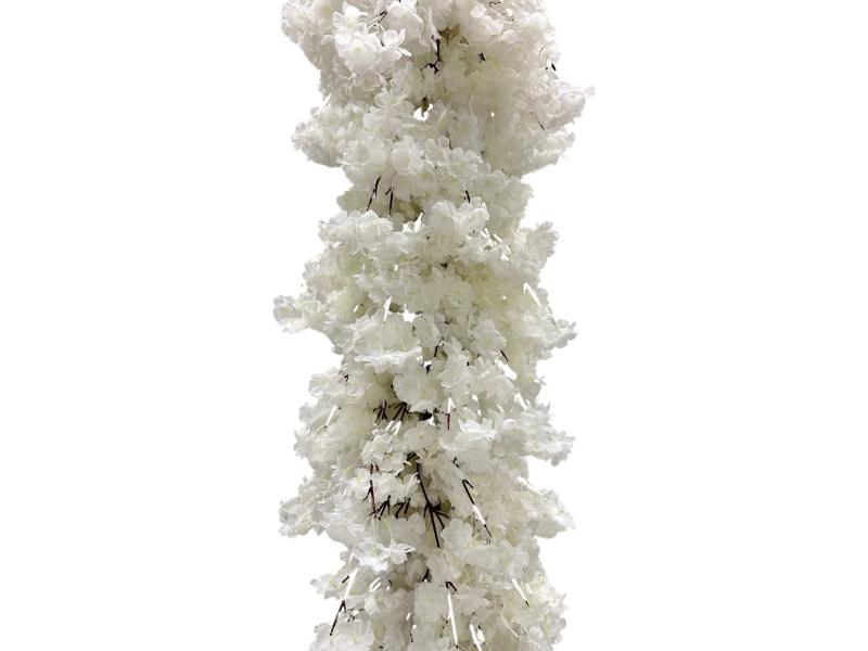 10' White Natural Touch Cherry Blossom Garland - Holiday Warehouse