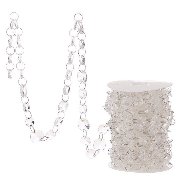 10 yds Clear Round Crystal Garland - Holiday Warehouse