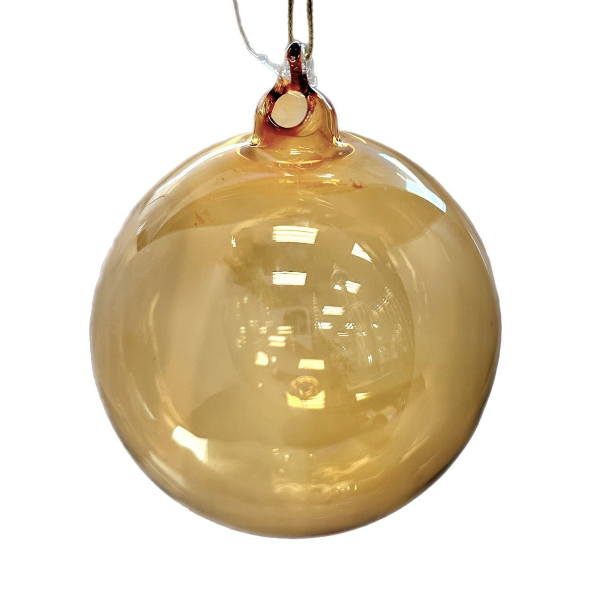 100mm Apricot Glass Ornament 6pc - Holiday Warehouse