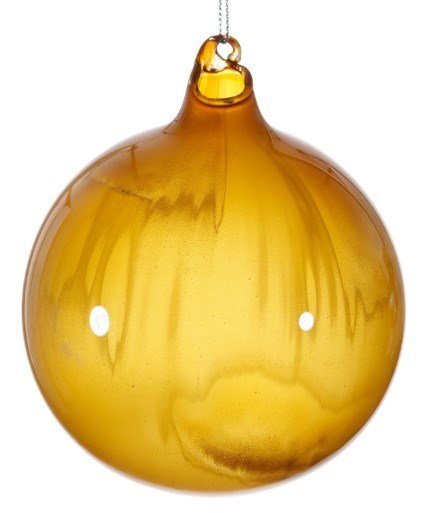 100MM Bronze Gold Metallic Marble Glass Ball Ornament - Holiday Warehouse