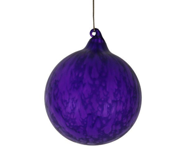 100MM Dark Purple Marble Ice Ornament by Jim Marvin - Holiday Warehouse