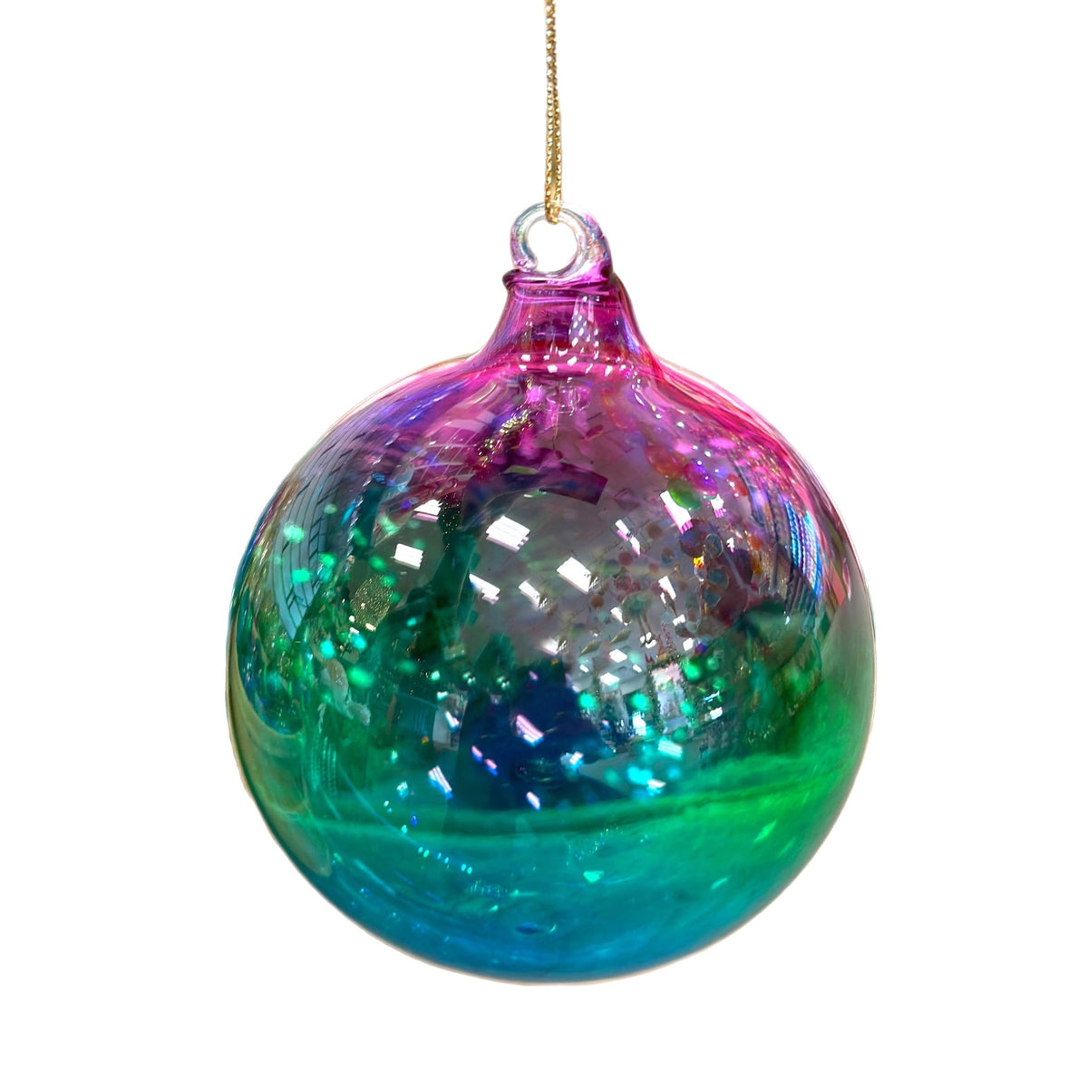 100MM Ombre Effect Glass Ball Ornament - Holiday Warehouse