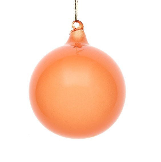 100MM Peach Glitter Bubble Gum Ball Ornament by Jim Marvin - Holiday Warehouse
