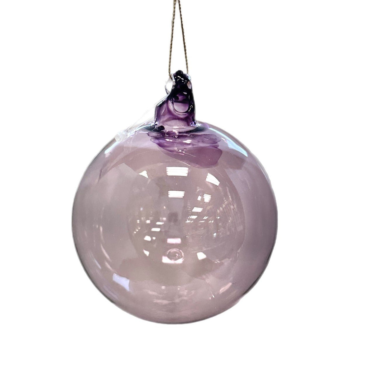 100MM Smokey Violet Translucent Glass Ornament 6pc - Holiday Warehouse