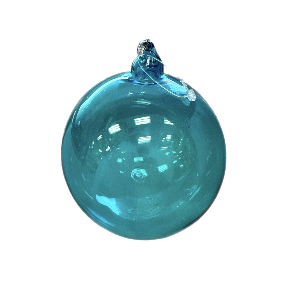 100mm Translucent Blue Glass Ornament 6pc - Holiday Warehouse